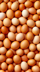 fresh eggs background in the market closeup seen from above