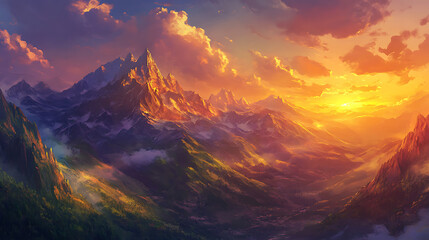 The sunset in the valley, wallpaper, a colorful natural phenomenon that is so beautiful