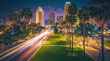 San Diego Skyline Night Lights
