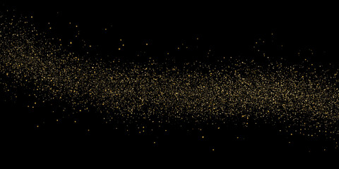 Golden glitter bokeh sparkles lights dark abstract overlay background
