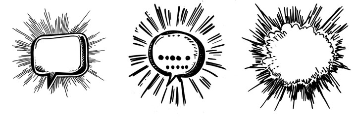 In comic book style, this pop up speech bubble icon portrays an explosion. A speech bubble with a boom and bam sound in dialogue. An outline message box icon with an emotional burst in dialogue,