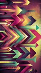 Energetic geometric background featuring an array of dynamic arrows in harmonious motion, evoking sense of speed, agility and purposeful flow