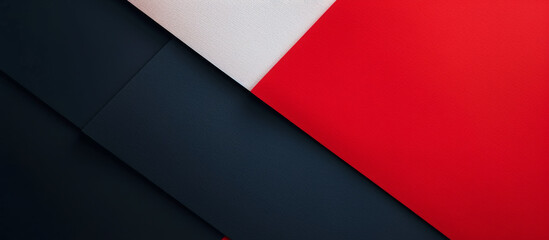 Abstract background in white, red and navy blue colors. Colorful paper background, with geometric shape and gradient
