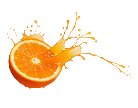 orange splash isolated