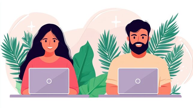 Modern Indian Couple Running Successful Online Business Together from Home