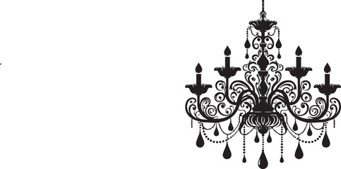 Silhouette of a chandelier, chandelier silhouette vector illustration
