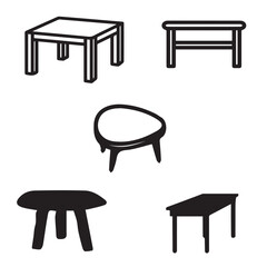 Table vectors symbol design 