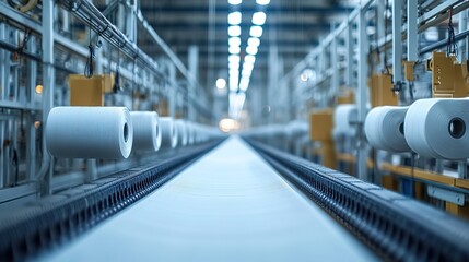 Factory production line at a textile factory
