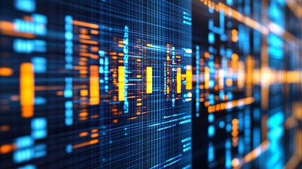 Futuristic Data Stream Digital Information Flowing, Big Data Concept, Cyberspace Visualization