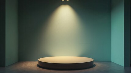Obraz premium Minimalist 3D Showcase Space with Spotlight