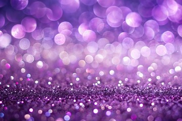 Soft dreamy panoramic violet glitter defocused twinkly light resembling a dreamy background