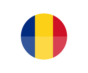 Fototapeta premium Romania flag in circle icon. National flag of Romania vector design and illustration. 
