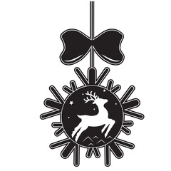 Christmas decoration snowflake with deer, stencil