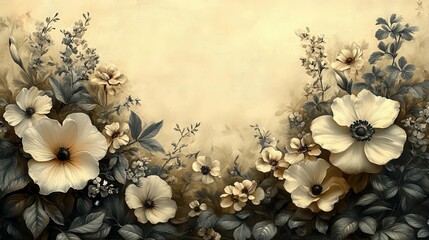Obraz premium an elegant floral border design features intricate patterns of blooming flowers enhancing the sense of beauty and nature in a refined artistic composition