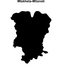 Mtskheta-Mtianeti region blank outline map