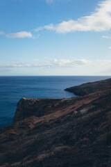 Rugged Coastline with Deep Blue Ocean