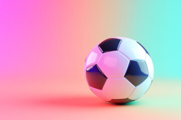 Fototapeta premium Vibrant soccer ball on colorful gradient background for sports design