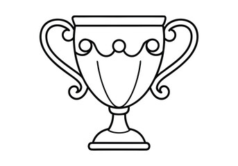 Continuous Line Art of a Classic Winner Trophy Cup