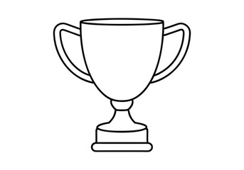Continuous Line Art of a Classic Winner Trophy Cup