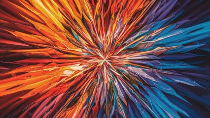 an abstract vibrant masterpiece featuring a central