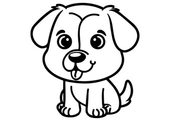 Dog Line Art Coloring Pages