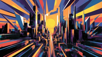 abstract background with city