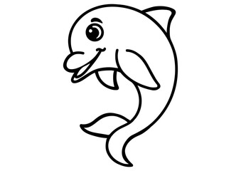 Dolphin Line Art Coloring Pages