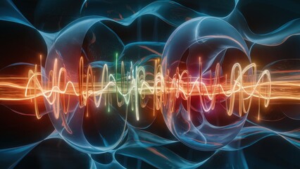 a stunning abstract-image of glowing lines