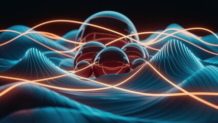 abstract background with glowing lines