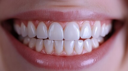 Obraz premium Before and after teeth whitening treatment: a close-up view of a smile transformation