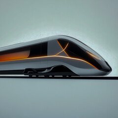 Obraz premium Contemporary train design on a clean white background, showcasing sleek lines and modern features.1