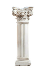 Fototapeta premium A white pillar Classical order. on transparent background.