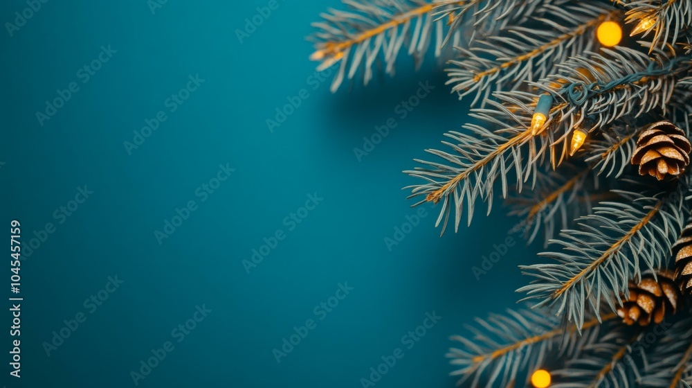 Wall mural close-up view of illuminated christmas tree