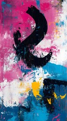 Fototapeta premium Multicolor Painting, Geometric Shapes, Abstract Image, Texture, Pattern Background, Wallpaper, Cover and Screen for Smartphone, PC, Laptop, 9:16 and 16:9 Format