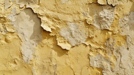 Yellow Stucco Wall Close-Up. Architectural Background with Cement Detail