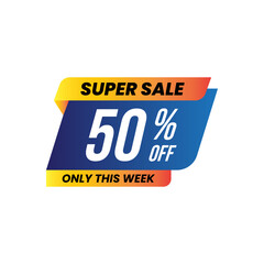 Colorful Super Sale Tags With Percentage Discounts