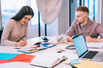 University students preparing for exam