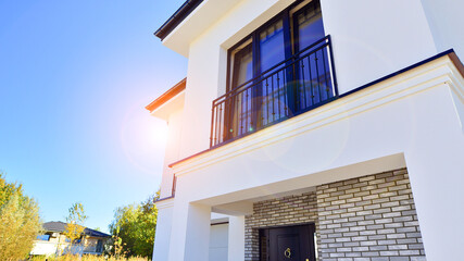 Luxury real estate single family house with modern facade.