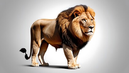 Obraz premium Real Lion Animal Forest King Image, or Background solid color