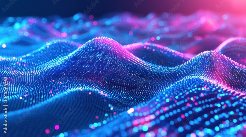 Poster dynamic web of interconnected dots and lines on vibrant blue. technology and communication network i