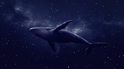 Whale Swimming Through Stars