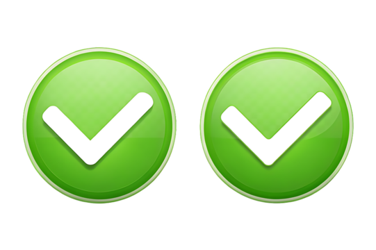 Checkmark luxurious glossy green round button abstract illustration
