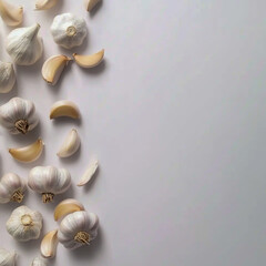 Obraz premium Fresh garlic on a clean white background