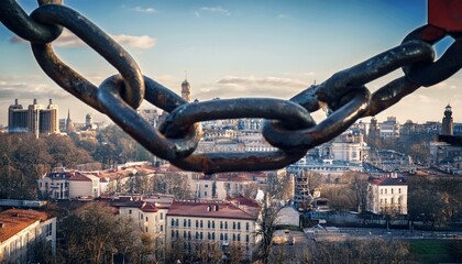 Naklejka premium Great chains holding back a great city