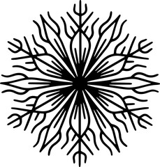 Abstract snow flake, line art pattern flake Christmas decorative design element.	
