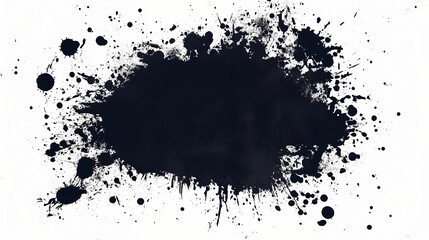 Obraz premium Abstract black ink splatter on white background. Ink Splatter. Illustration