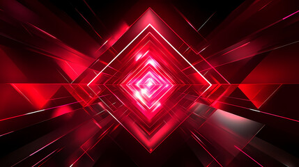 Abstract geometric neon red background. Neon Light Art. Illustration