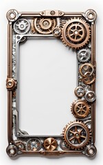 Brass Steampunk Gear Frame with Ornate Detail