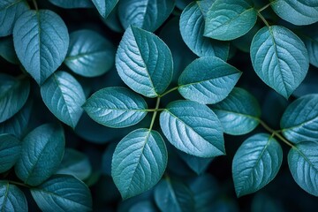 Fototapeta premium A Close-Up View of Lush, Teal-Colored Leaves