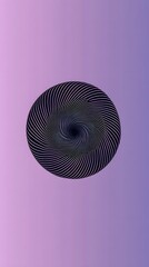 Black Spiral on Purple Background, Abstract Image, Texture, Pattern Background, Wallpaper, Cover and Screen for Smartphone, PC, Laptop, 9:16 and 16:9 Format